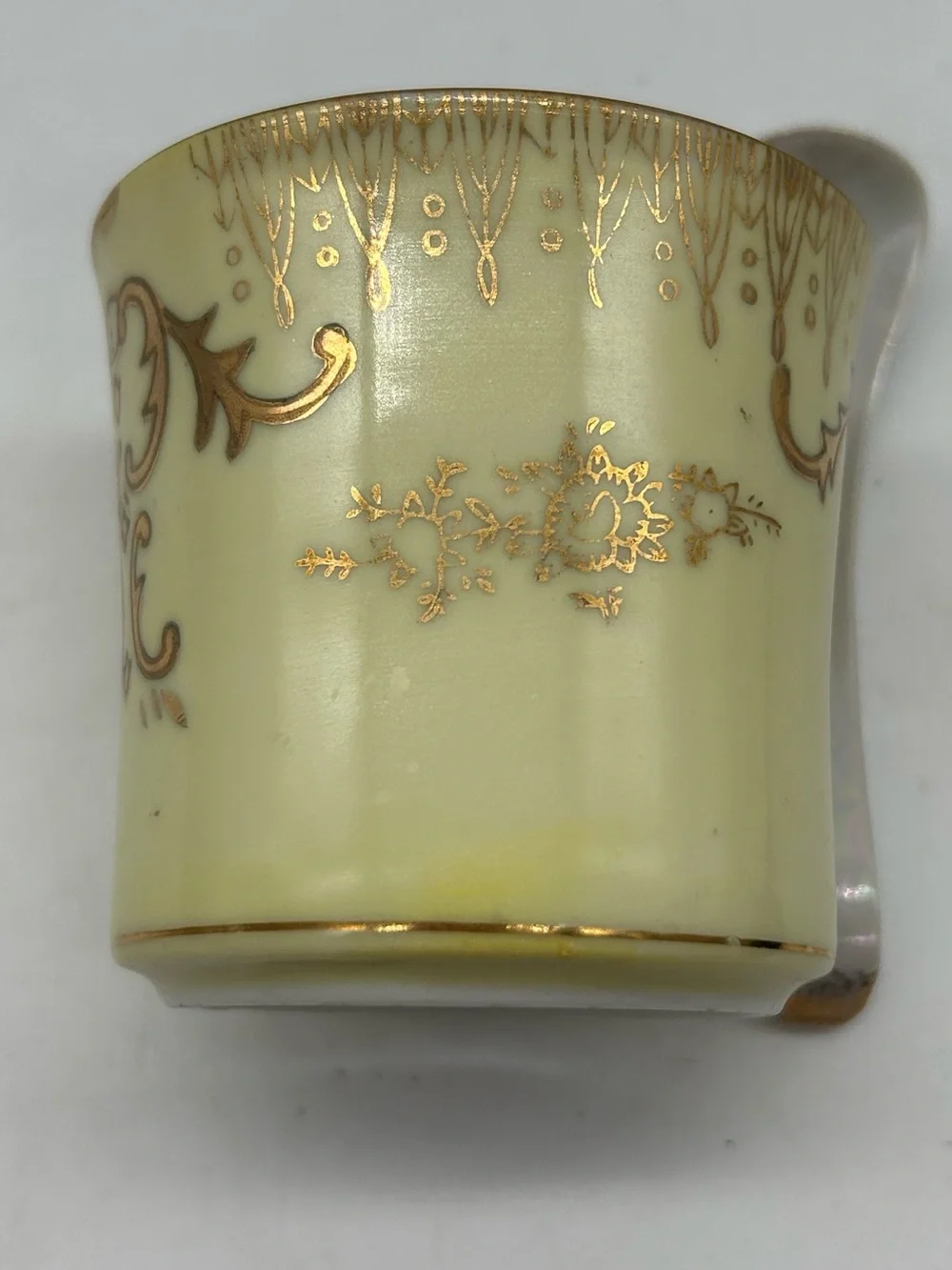Vintage Ceramic Condiment Jar With Spoon Iridescent Pale Green